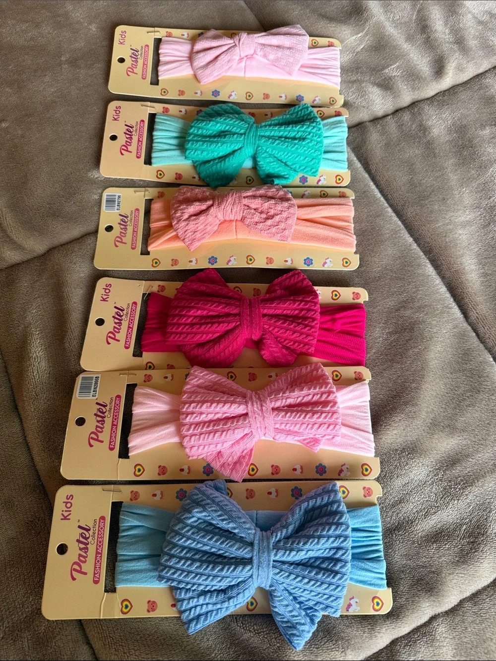 Pastels Kids Bow Headband - Pink, Coral, Teal, Hot Pink, Light Blue